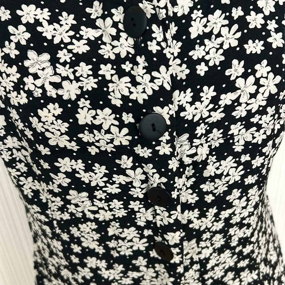 Vintage Style New York Floral Black and White Romper